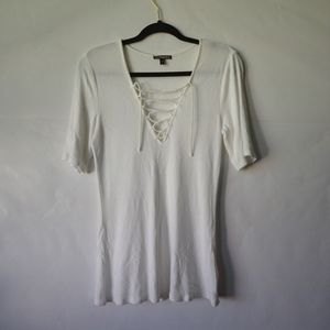 EXPRESS White Tie Front Top
